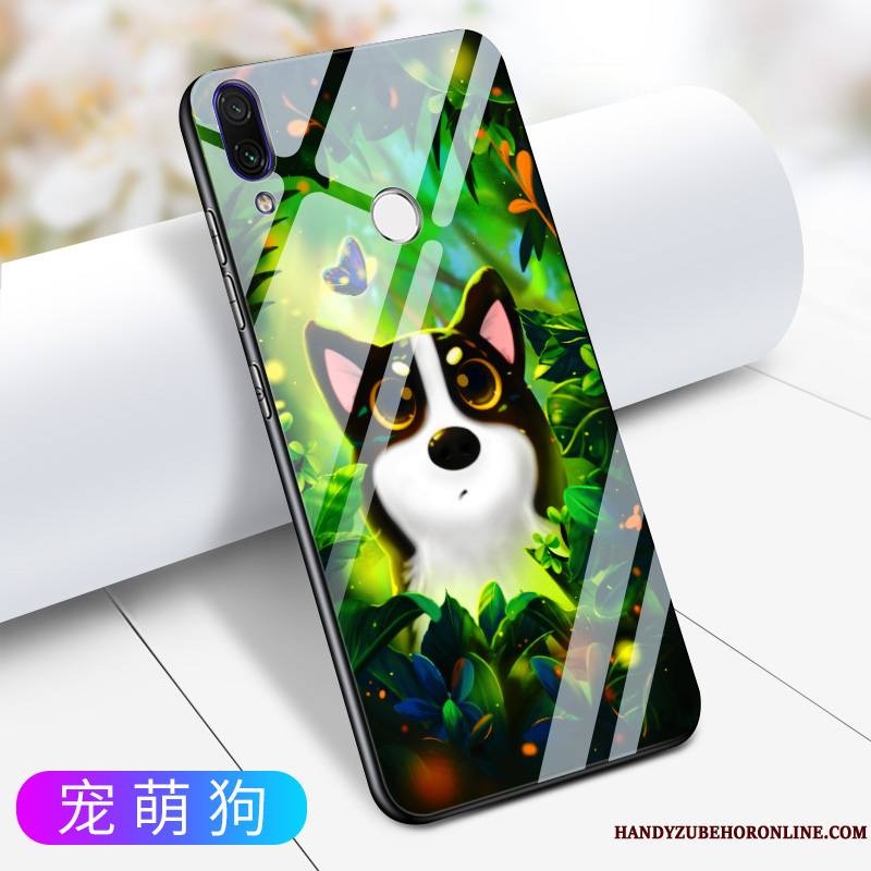 Redmi 7 Petit Coque De Téléphone Verre Noir Étui Tout Compris Marque De Tendance