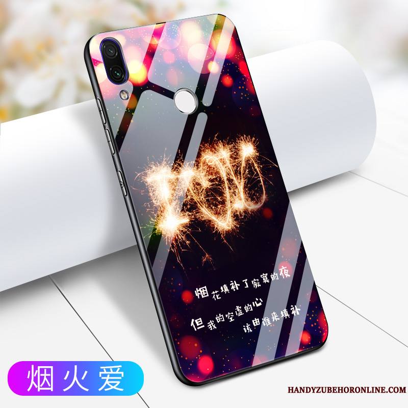 Redmi 7 Petit Coque De Téléphone Verre Noir Étui Tout Compris Marque De Tendance