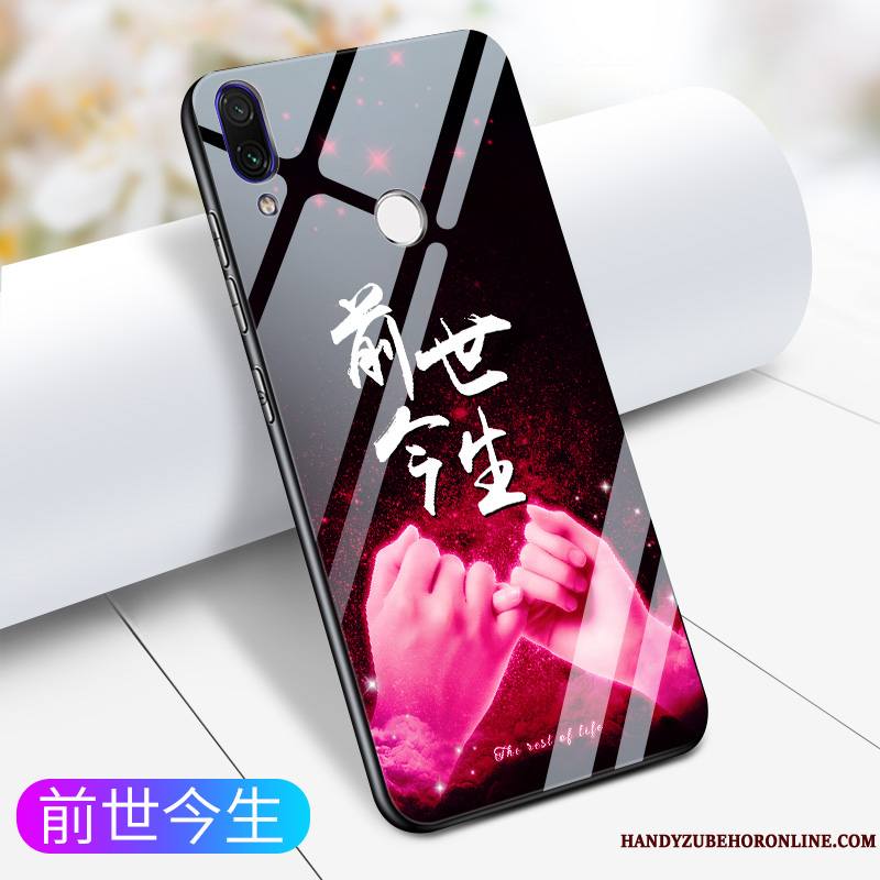 Redmi 7 Petit Coque De Téléphone Verre Noir Étui Tout Compris Marque De Tendance