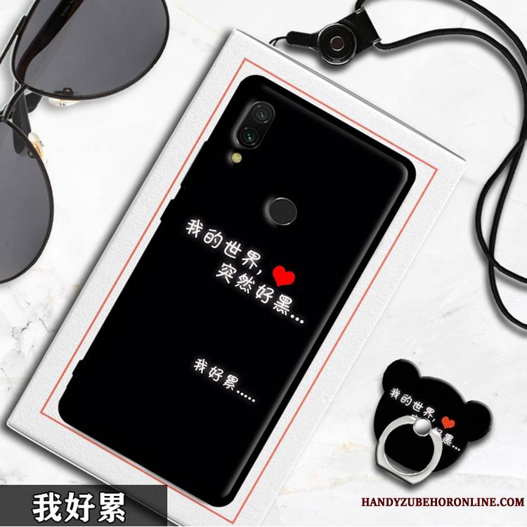 Redmi 7 Protection Blanc Rouge Petit Étui Coque De Téléphone Fluide Doux