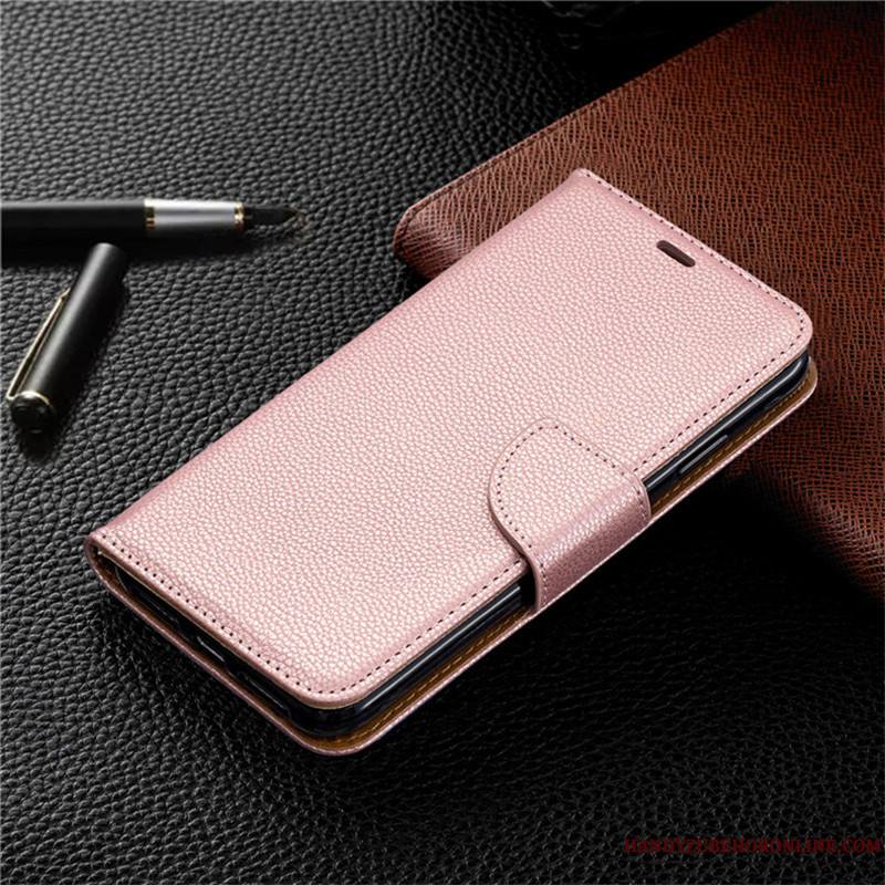 Redmi 7 Étui En Cuir Coque Portefeuille Petit Protection Rouge Housse