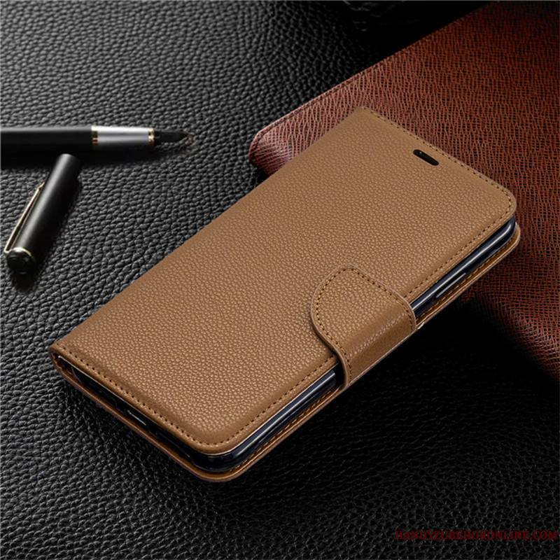 Redmi 7 Étui En Cuir Coque Portefeuille Petit Protection Rouge Housse