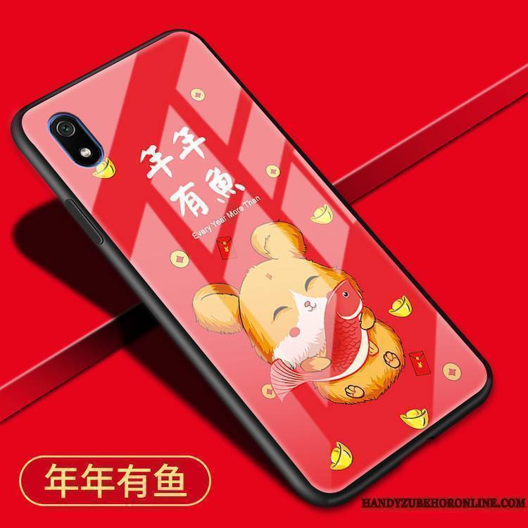 Redmi 7a Coque De Téléphone Silicone Tout Compris Fluide Doux Personnalité Nouveau Rouge