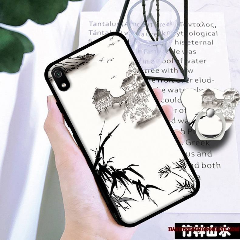 Redmi 7a Coque Incassable Noir Tempérer Tout Compris Membrane Étudiant Étui