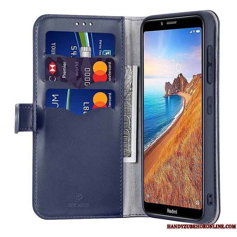 Redmi 7a Coque Protection Carte Business Téléphone Portable Nouveau Étui Étui En Cuir