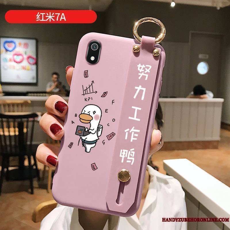 Redmi 7a Coque Rouge Créatif Simple Fluide Doux Dessin Animé Net Rouge Incassable