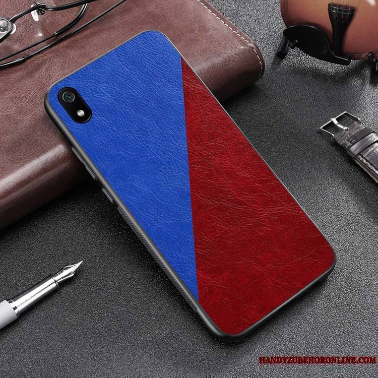 Redmi 7a Coque Rouge Similicuir Incassable Tout Compris Fluide Doux Tendance Dessin Animé