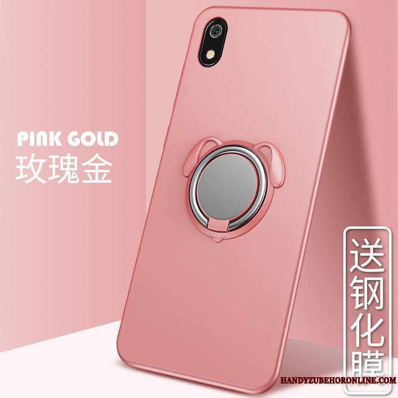 Redmi 7a Coque Tout Compris Protection Anneau Silicone À Bord Support Magnétisme