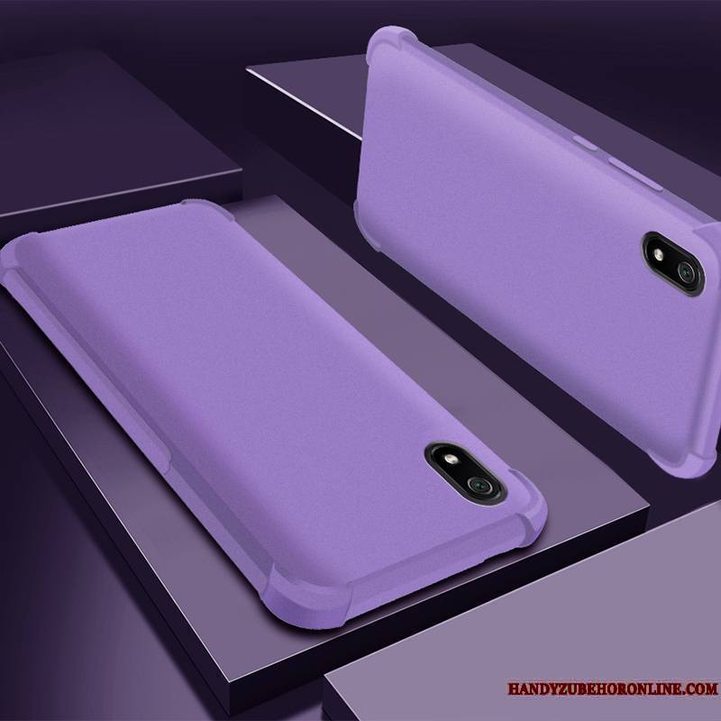 Redmi 7a Coque Étui Incassable Protection Délavé En Daim Tout Compris Rouge Violet