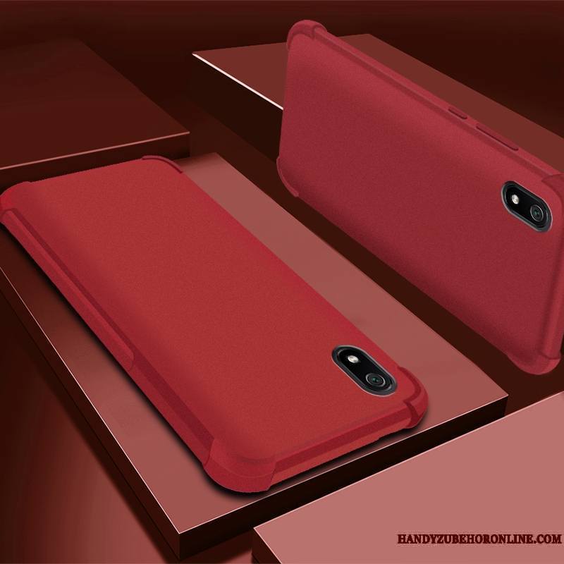 Redmi 7a Coque Étui Incassable Protection Délavé En Daim Tout Compris Rouge Violet