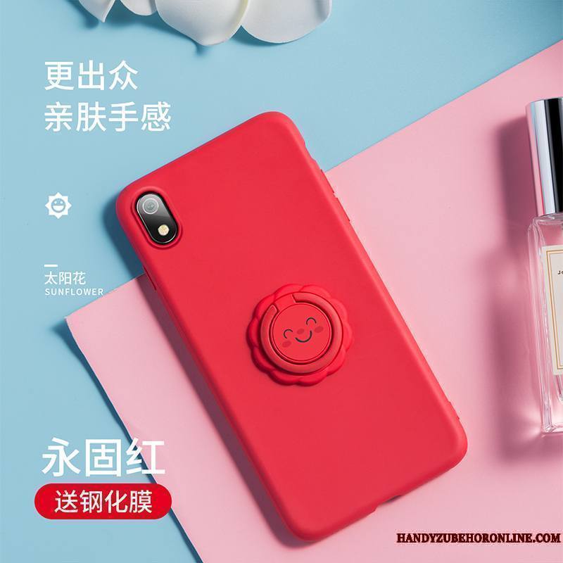 Redmi 7a Frais Coque De Téléphone Silicone Jaune Anneau Fluide Doux Rouge