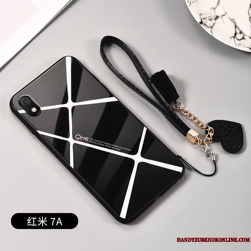 Redmi 7a Miroir Créatif Amoureux Rouge Coque De Téléphone Protection Noir