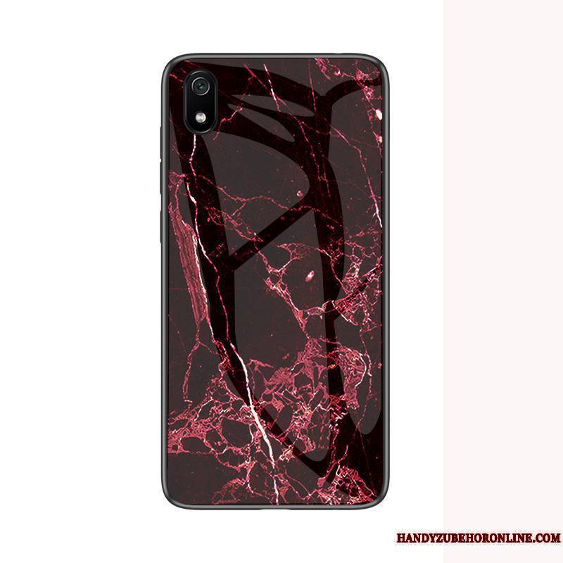 Redmi 7a Net Rouge Coque De Téléphone Silicone Verre Étui Grand Incassable