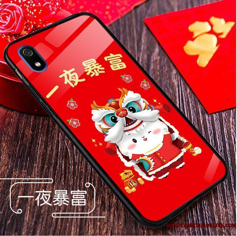 Redmi 7a Rat Dessin Animé Nouveau Étui Coque De Téléphone Verre Rouge