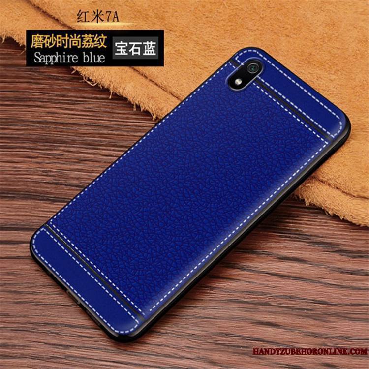 Redmi 7a Rouge Délavé En Daim Coque De Téléphone Tendance Incassable Fluide Doux Marque De Tendance