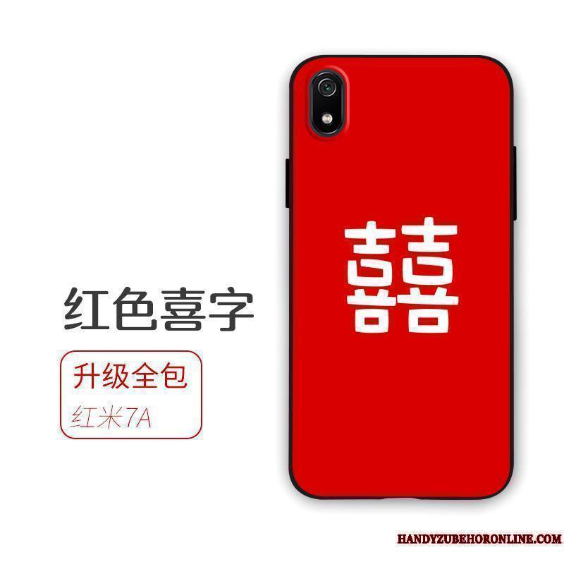 Redmi 7a Rouge Fluide Doux Étui Amoureux Coque De Téléphone Incassable