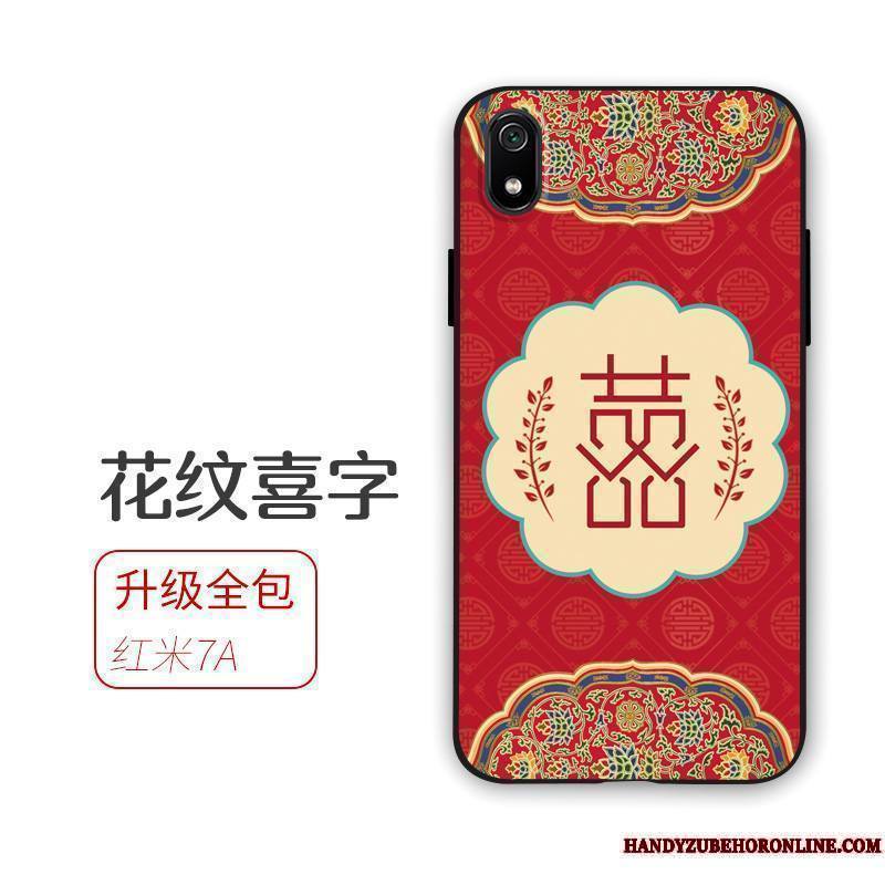 Redmi 7a Rouge Fluide Doux Étui Amoureux Coque De Téléphone Incassable