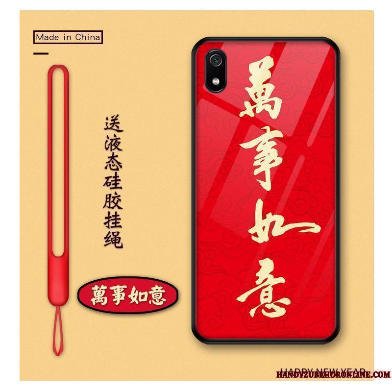 Redmi 7a Téléphone Portable Protection Coque De Téléphone Étui Verre Dessin Animé Richesse