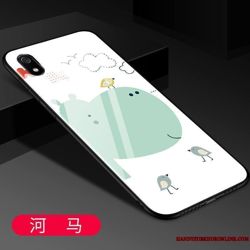 Redmi 7a Verre Mode Coque De Téléphone Petit Dessin Animé Silicone Étui