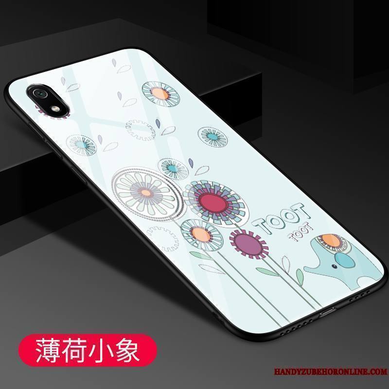 Redmi 7a Verre Mode Coque De Téléphone Petit Dessin Animé Silicone Étui