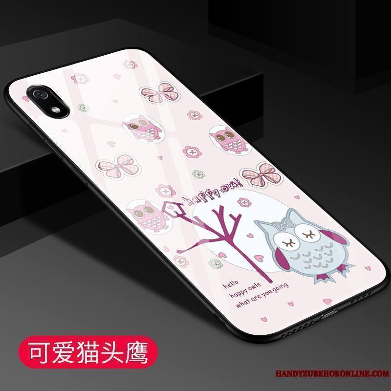 Redmi 7a Verre Mode Coque De Téléphone Petit Dessin Animé Silicone Étui