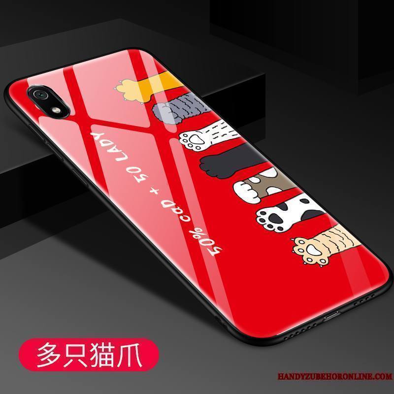 Redmi 7a Verre Mode Coque De Téléphone Petit Dessin Animé Silicone Étui