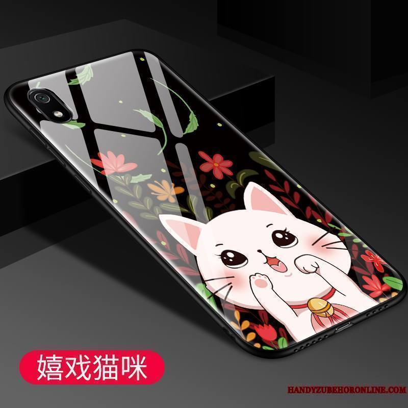 Redmi 7a Verre Mode Coque De Téléphone Petit Dessin Animé Silicone Étui