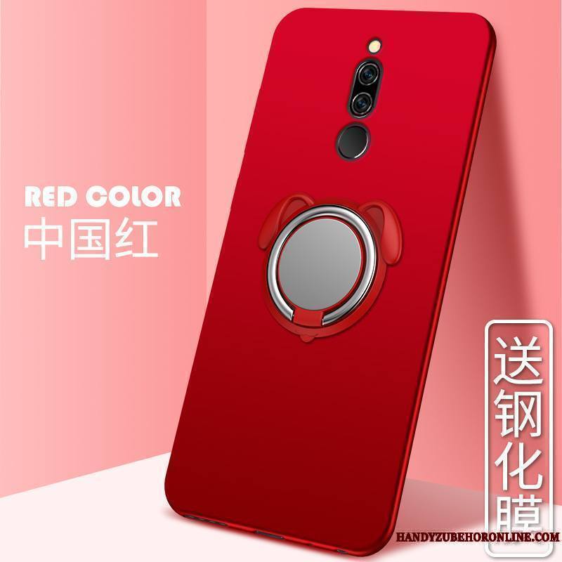 Redmi 8 Coque Bleu Support Anneau À Bord Tout Compris Délavé En Daim Silicone