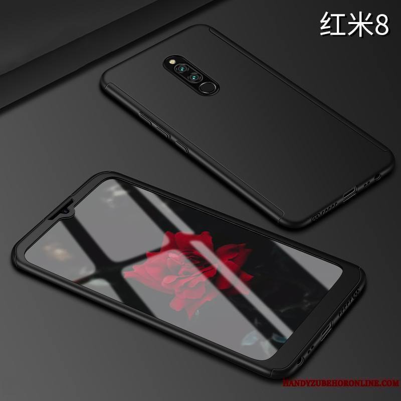 Redmi 8 Coque De Téléphone Incassable Étui Protection Rouge Délavé En Daim Tout Compris