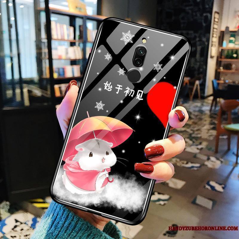 Redmi 8 Coque Dessin Animé Rouge Noir Difficile Protection Tendance Rat