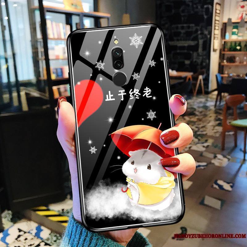 Redmi 8 Coque Dessin Animé Rouge Noir Difficile Protection Tendance Rat