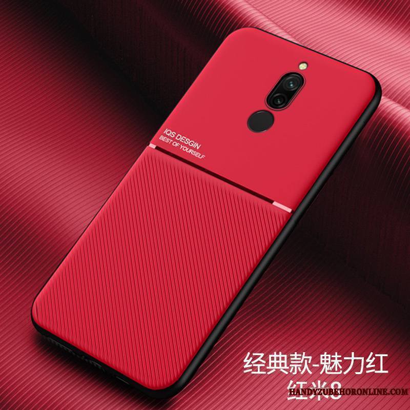 Redmi 8 Coque Petit Très Mince Bleu Mode Marque De Tendance Protection Rouge