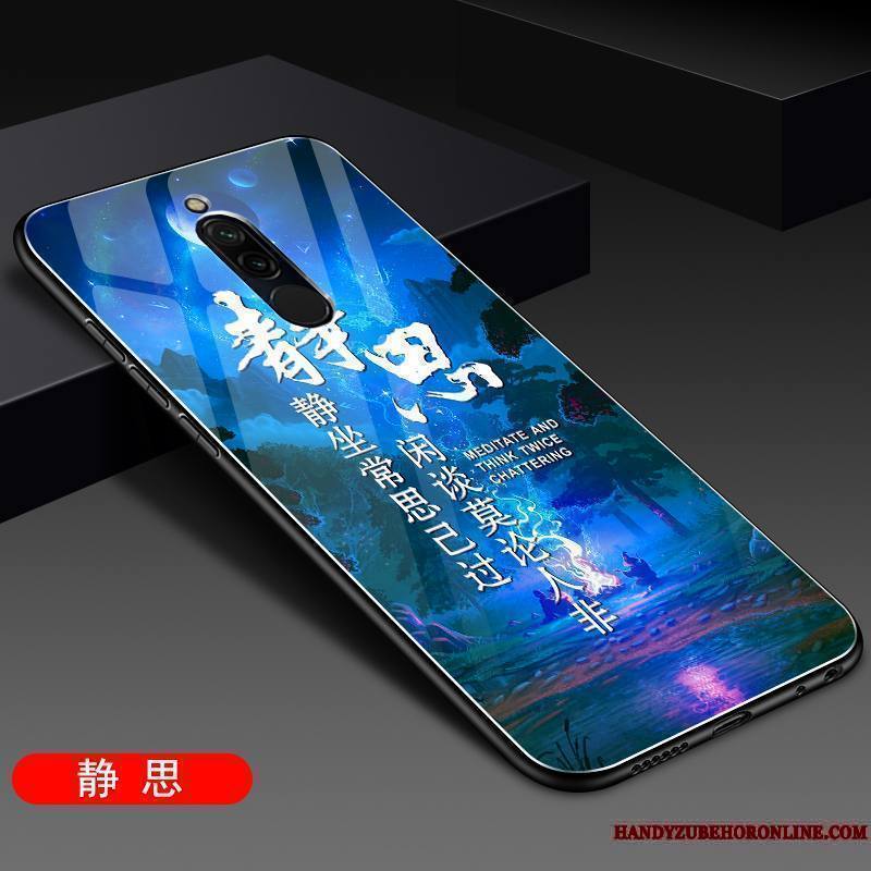 Redmi 8 Coque Protection Toile Verre Tout Compris Miroir Rouge Personnalité