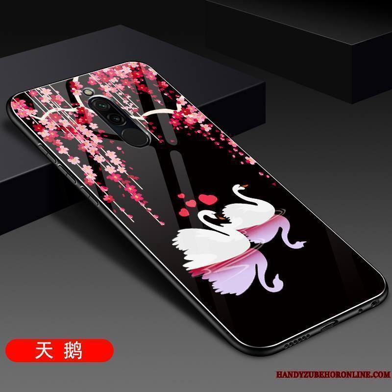 Redmi 8 Coque Protection Toile Verre Tout Compris Miroir Rouge Personnalité