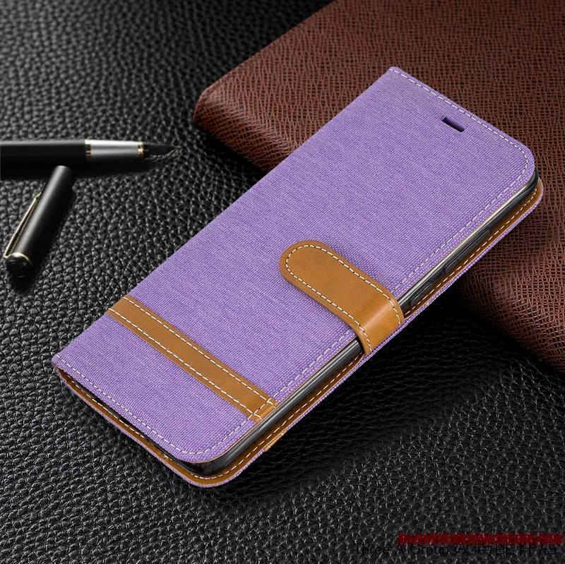 Redmi 8 Housse Business Étui En Cuir Coque De Téléphone Rouge Carte Petit