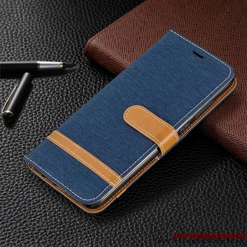 Redmi 8 Housse Business Étui En Cuir Coque De Téléphone Rouge Carte Petit