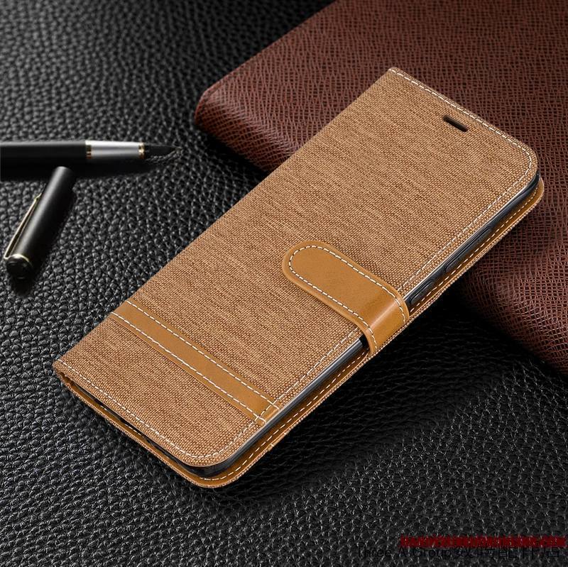 Redmi 8 Housse Business Étui En Cuir Coque De Téléphone Rouge Carte Petit