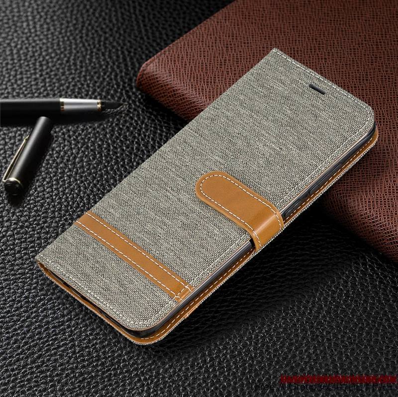 Redmi 8 Housse Business Étui En Cuir Coque De Téléphone Rouge Carte Petit