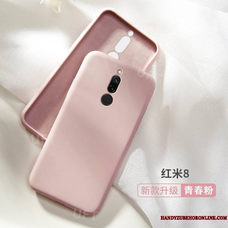 Redmi 8 Petit Incassable Coque Très Mince Rouge Protection Fluide Doux