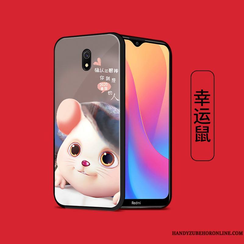 Redmi 8a Coque Silicone Étui Tout Compris Tempérer Petit Rat Ornements Suspendus