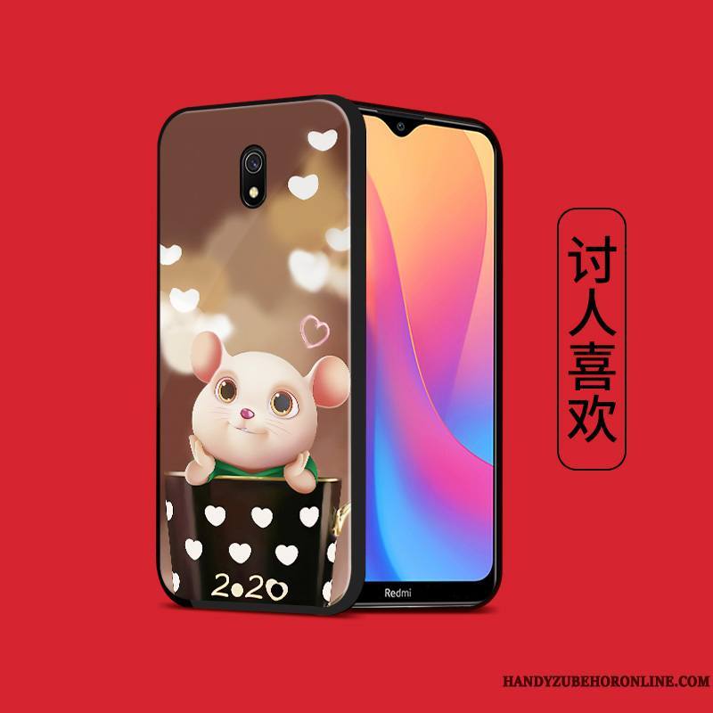 Redmi 8a Coque Silicone Étui Tout Compris Tempérer Petit Rat Ornements Suspendus