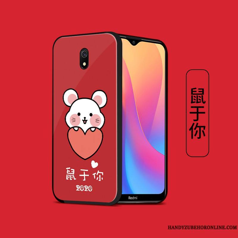 Redmi 8a Coque Silicone Étui Tout Compris Tempérer Petit Rat Ornements Suspendus