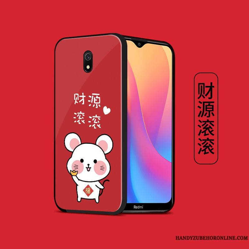 Redmi 8a Coque Silicone Étui Tout Compris Tempérer Petit Rat Ornements Suspendus