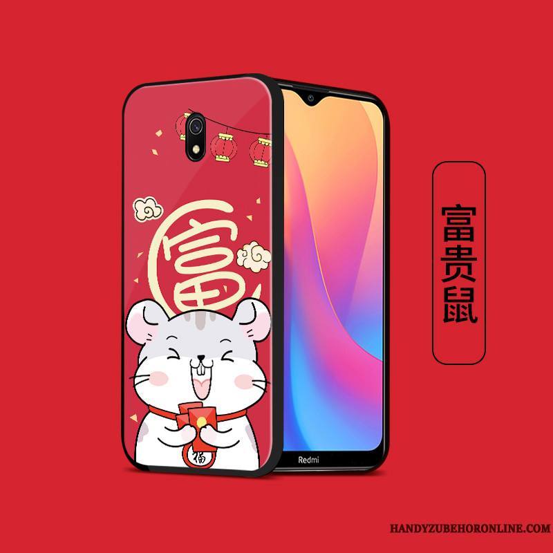 Redmi 8a Coque Silicone Étui Tout Compris Tempérer Petit Rat Ornements Suspendus