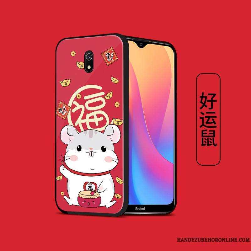 Redmi 8a Coque Silicone Étui Tout Compris Tempérer Petit Rat Ornements Suspendus