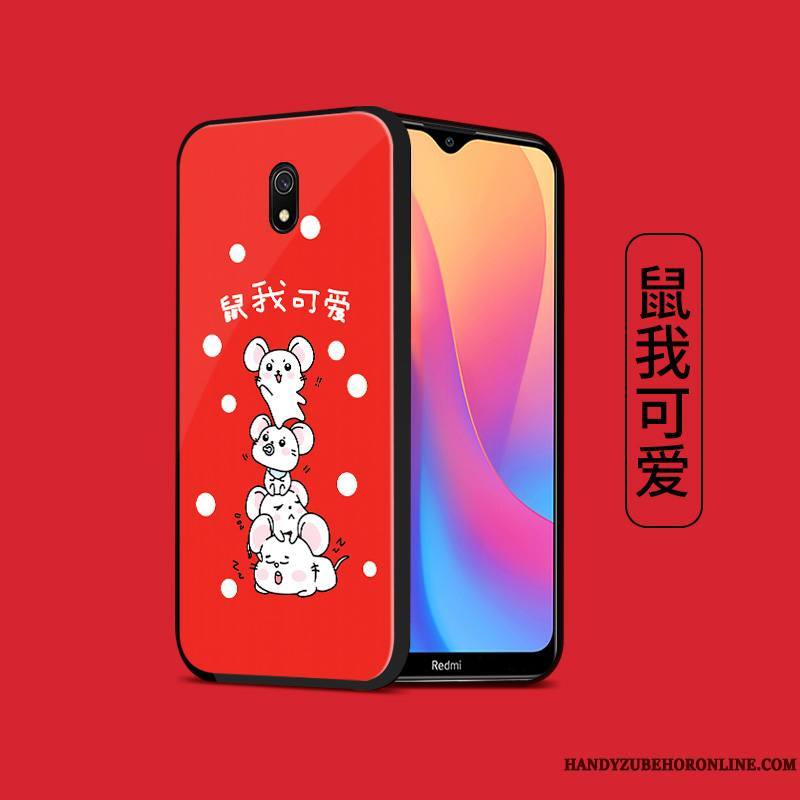 Redmi 8a Coque Silicone Étui Tout Compris Tempérer Petit Rat Ornements Suspendus