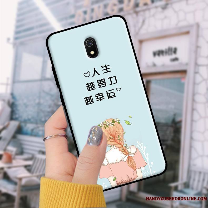 Redmi 8a Coque Tendance Blanc Petit Étudiant Fluide Doux Tempérer Protection