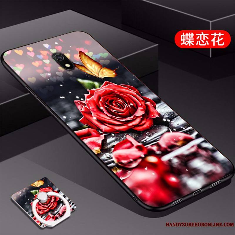 Redmi 8a Coque Tendance Fluide Doux Protection Rouge Noir Silicone Mode