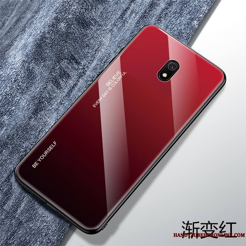 Redmi 8a Coque Tout Compris Net Rouge Fluide Doux Personnalité Silicone Bleu Délavé En Daim