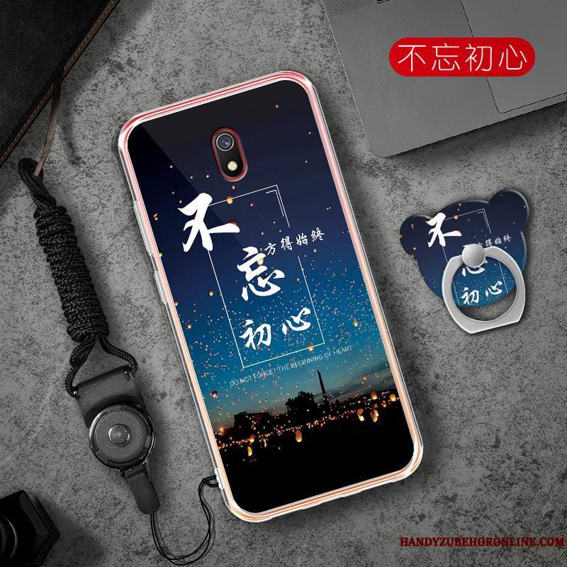 Redmi 8a Noir Coque De Téléphone Fluide Doux Incassable Support Rouge Tout Compris